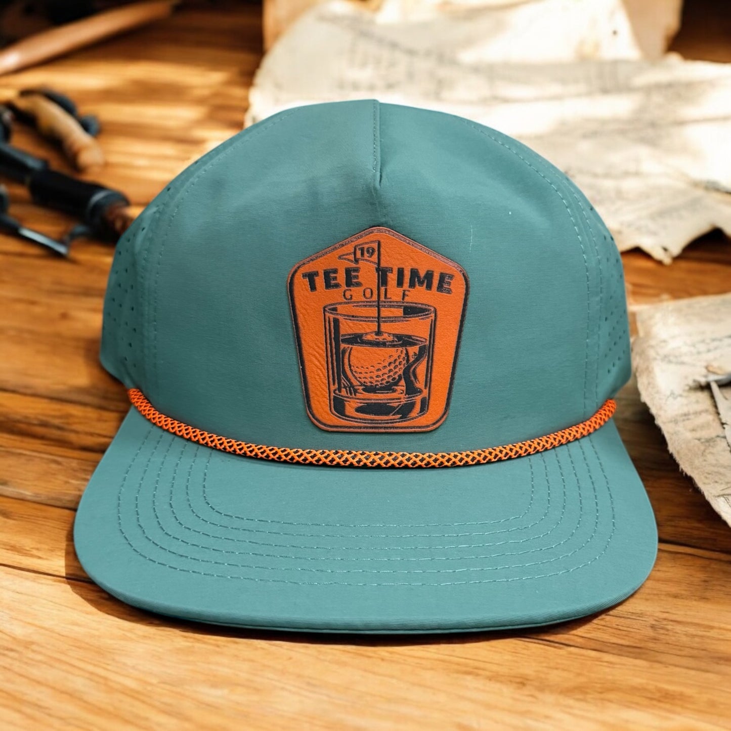 Camper Green and Orange Whiskey Waterproof Hat